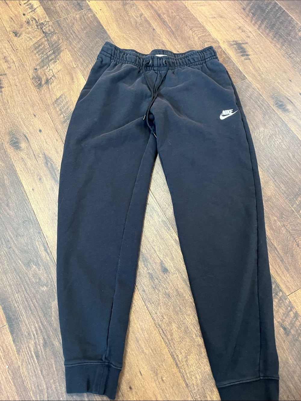 Nike Black Ladies Size Small Jogger Sweatpants with White Swoosh
